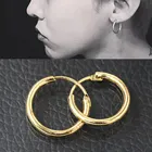 Женские винтажные серьги-кольца, висячие ювелирные украшения из розового золота в стиле стимпанк, маленькие круглые украшения для ушей в подарок, 1 пара