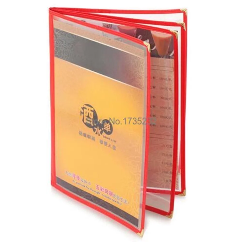 A4 4 Pages Pvc Recipe Frame Book Restaurant Food Shop Menu Frame File List Picture Albums