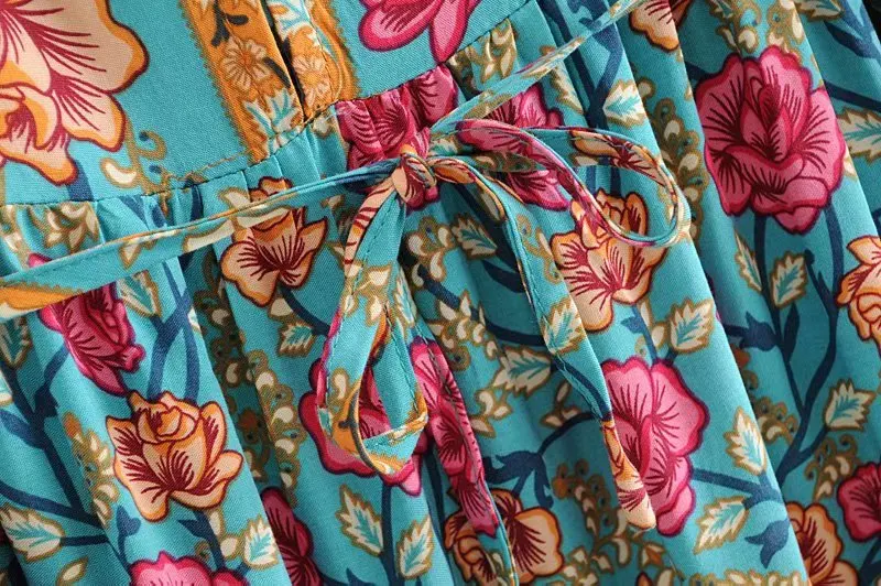 TEELYNN BOHO strapppy платья Gypsy без рукавов летние платья искусственный шелк Цветочный Принт Сарафан Макси платье на бретелях для женщин vestidos