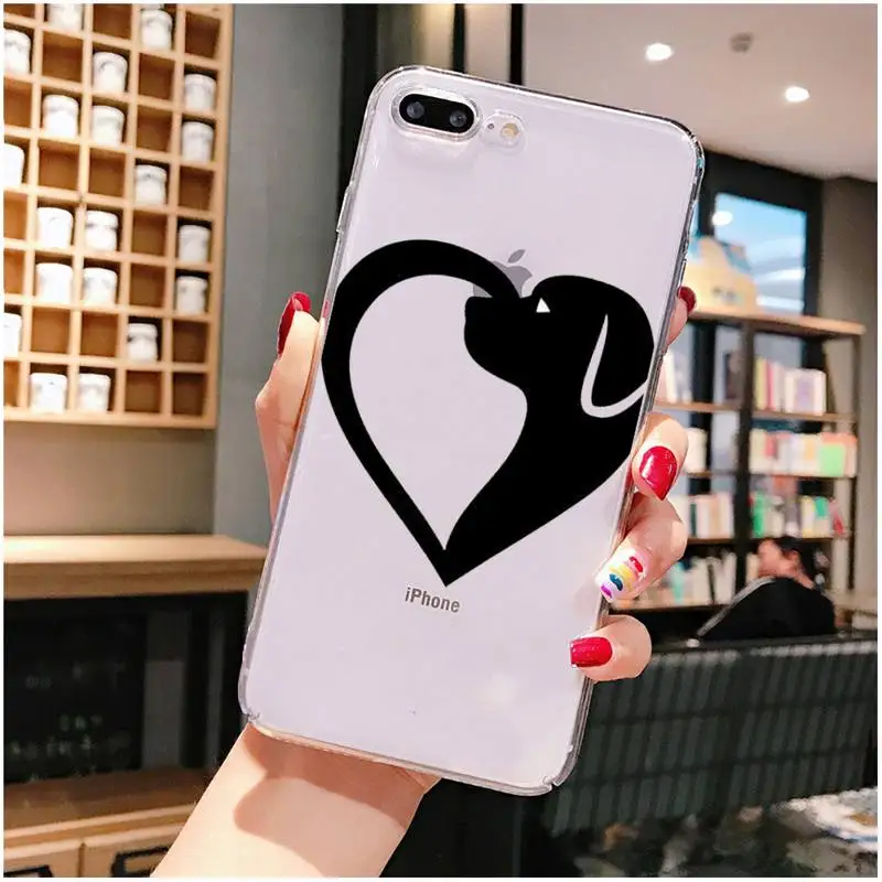 heart dog puppy love phone case for iphone x xs max 6 6s 7 7plus 8 8plus 5 5s se 2020 xr 11 11pro max clear funda cover free global shipping
