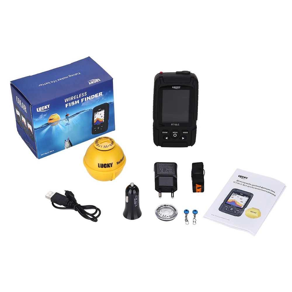 

FF718LIC-WLA Fish Finder Wireless Fishfinder Fishing Sonar 45M/147Feet Depth Sounder Echosonda Echolot Echo Sondeur Deeper