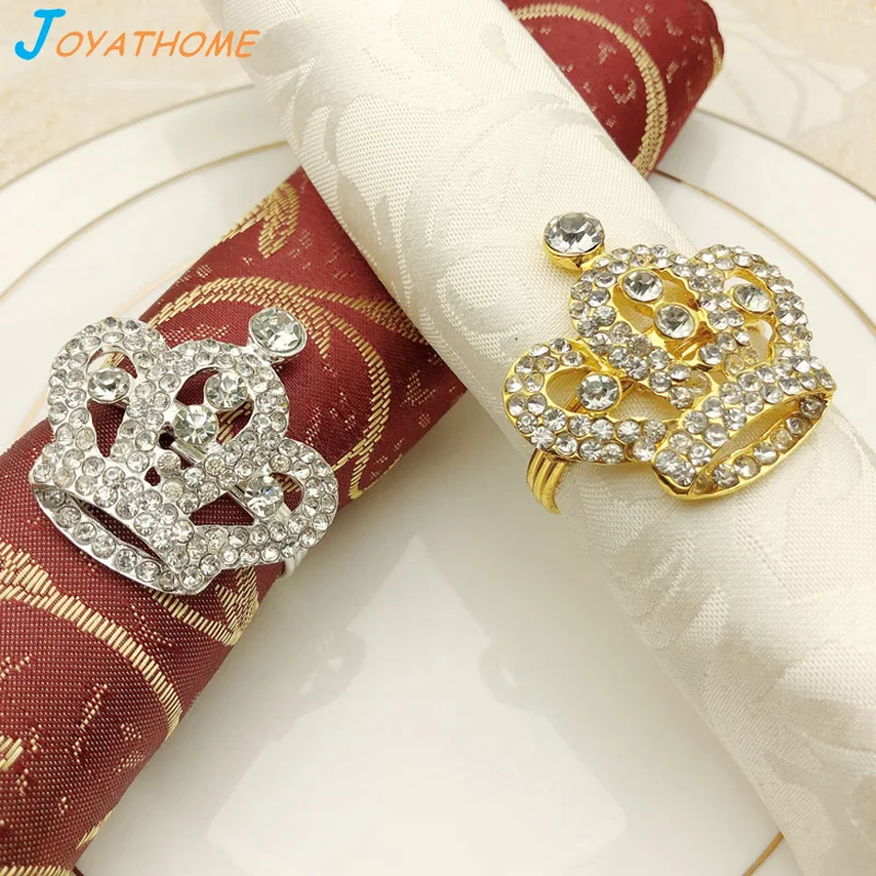 Joyathome 10 шт./лот корона золотая и серебряная ромбовидная Салфетка кольцо для