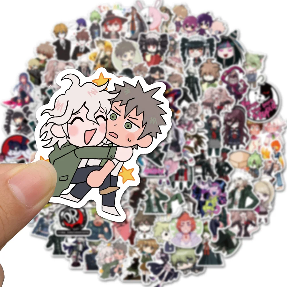 Calcoman&iacute;as de juego Danganronpa para Snowboard, variadas, bricolaje, para equipaje, nevera, guitarra, Graffiti, pegatinas de juguete de chico cl&aacute;sico, 100 Uds.-2