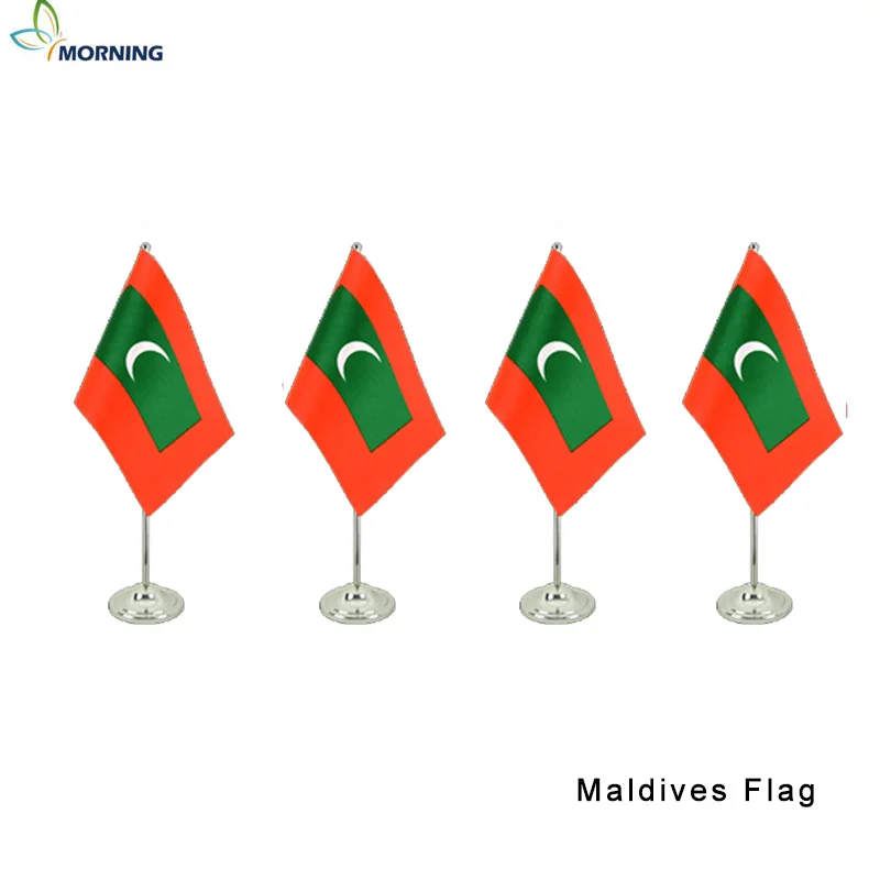 

MORNING Dye sublimation high quality Maldives table top flags desk flag