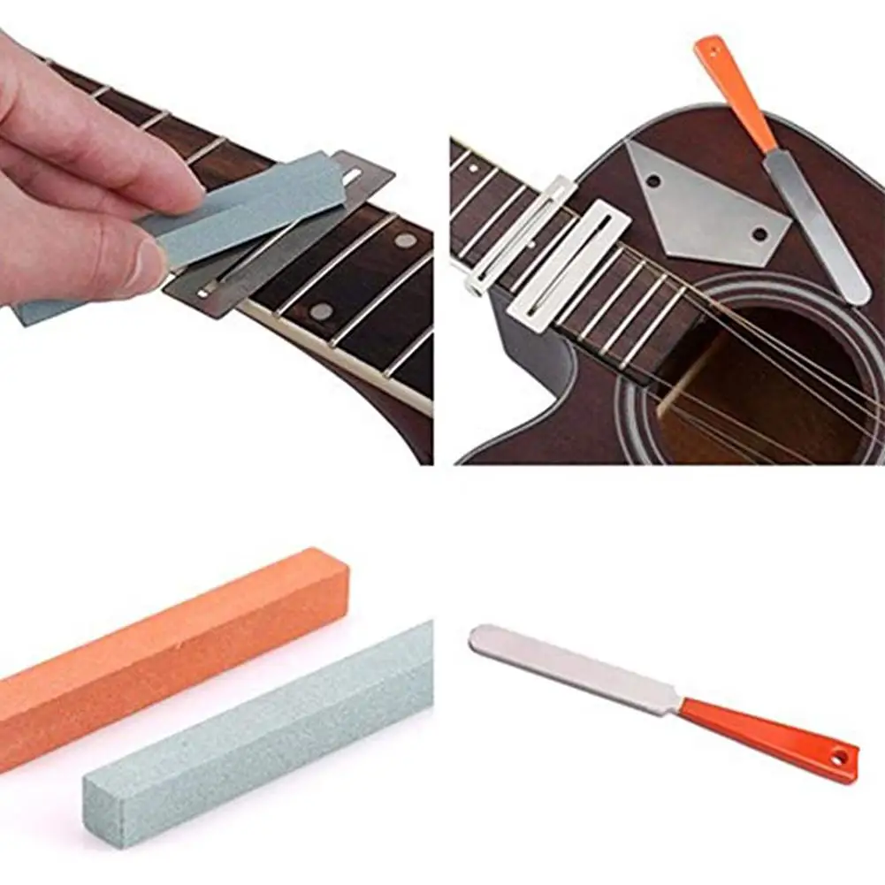 7 шт./компл. набор инструментов для ухода за гитарным ладом Luthier Repair шлифовки камня
