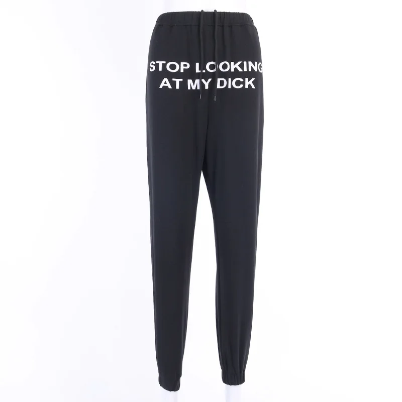 

Hip Hop Sweat Pant Letter Print Trousers Women High Waist Casual Funny Sweatpants Harajuku Korean Style Loose Femme