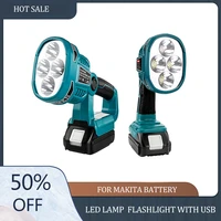 promotion lanterns 4 modes work light 12w 18v cordless led lamp flashlight with usb outdoors spotlight light for makita battery