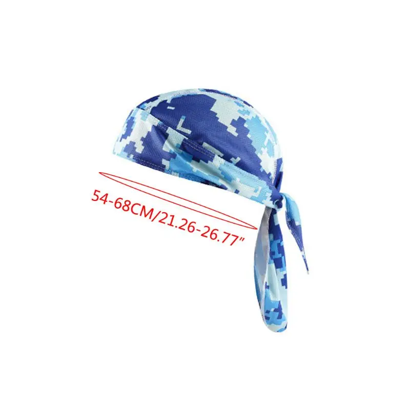 

Men Women Cycling Bandana Durag Summer Quick Dry Beanie Skull Cap Camouflage Tie Back Pirate Hat Breathable Helmet Liner