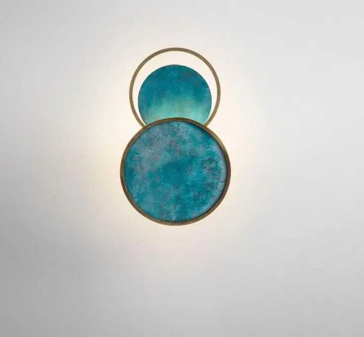 Настенный светильник в стиле постмодерн роскошная синяя стеклянная лампа для