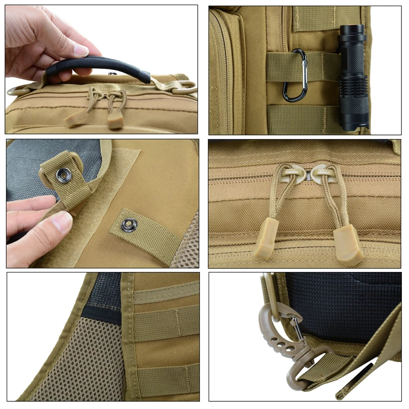 Men Chest Bag Tactical Military Shoulder Bag Molle Outdoor Sports Large Capacity Army Hunting Camping Hiking Travel Backpack New