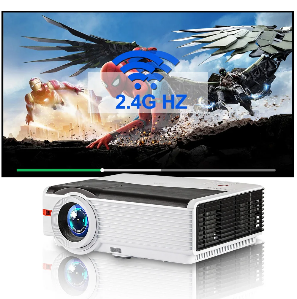 Caiwei A9/A9AB умный Android WiFi lcd светодиодный проектор 1080p домашний кинотеатр 5000 люмен Full HD видео мобильный проектор для смартфонов ТВ