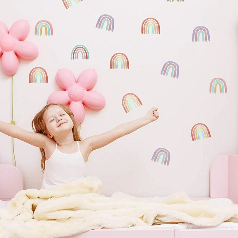 

LBER Rainbow Bedroom Decor for Girls Colorful Rainbow Wall Decals Room Decor for Kids Nursery Bedroom Decorations 72 Pieces