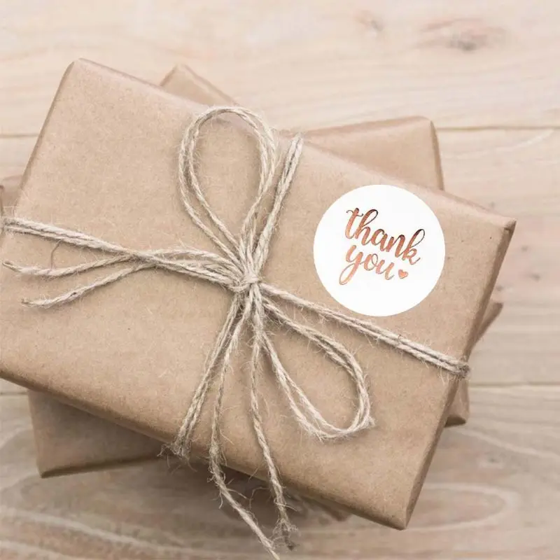 

500pcs/roll Pink DIY Handmade Thank You Sticker Wedding Package Seal Label Decor