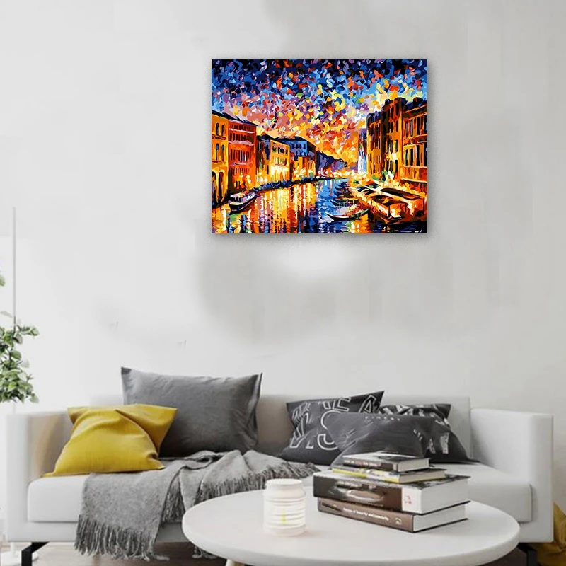 

Paint By Numbers for Adults and Kids DIY Oil Painting Gift Kits Pre-Printed Canvas Art Home Decoration -Colorful World