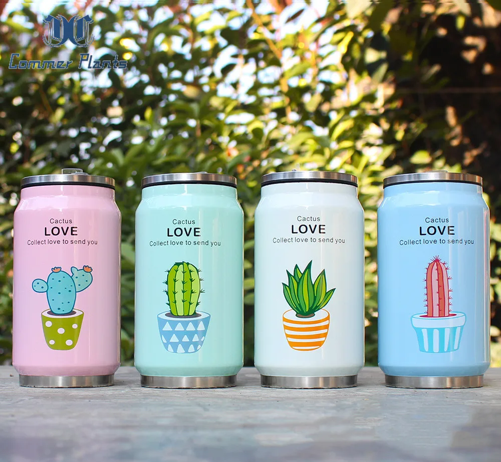 

New stainless steel vacuum cans fashion portable straw cups thermos cola bottles boys and girls portable straw cups gift