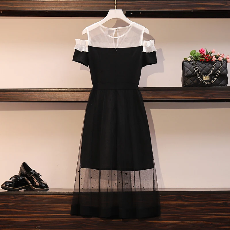 Женское Сетчатое платье-трапеция с оборками элегантное вечернее платье круглым