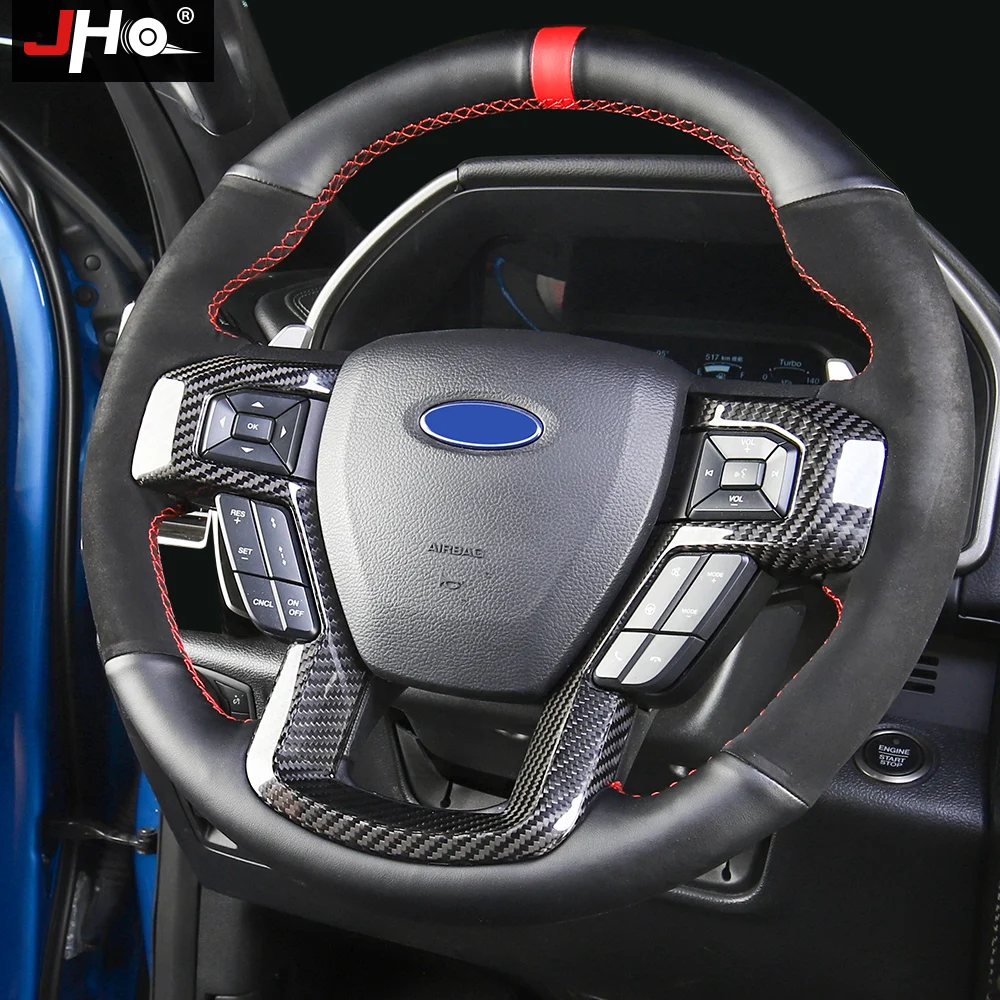 Цена Накладка на руль из углеродного волокна для Ford F150 2015-2020 Raptor 2018 Limited 2019 2016 17