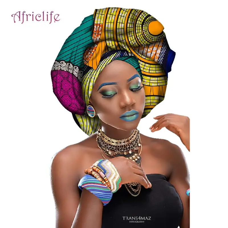 Африканский Анкара головной обруч много цветов из Headtie Воск для печати длинный