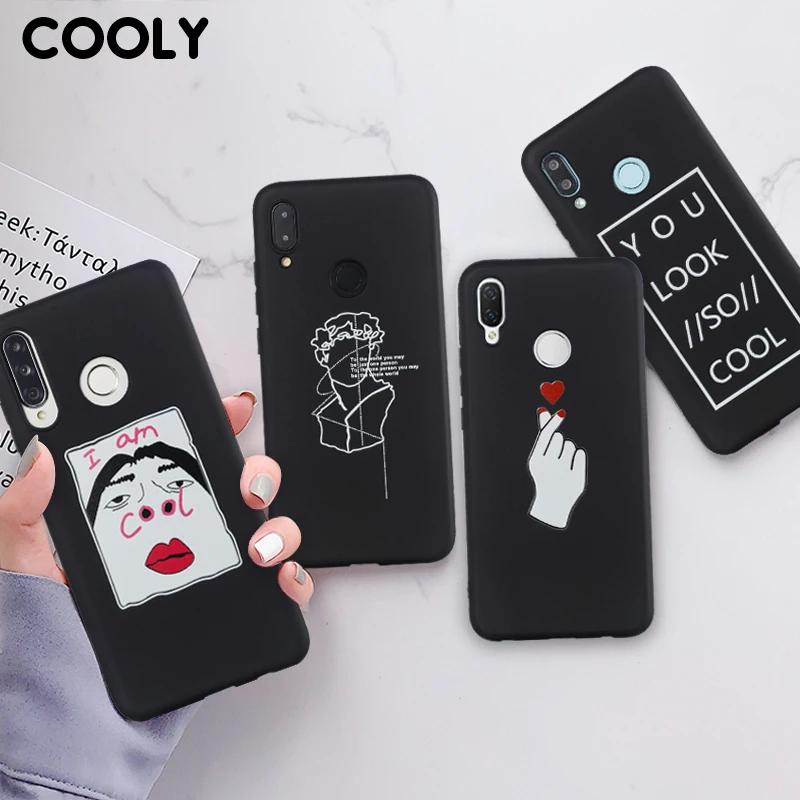 Забавный черный чехол COOLY для Huawei Nova 3i 3 3e 4e задняя крышка 2i 2 Lite мягкий силиконовый
