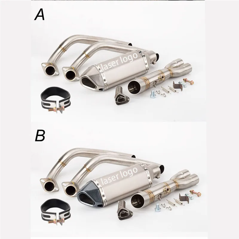 MT-07 Full Set Motorcycle Moto Exhaust Pipe And Link With DB Killer For YAMAH FZ07 MT07 2014 2015 2016 2017 Year | Автомобили и