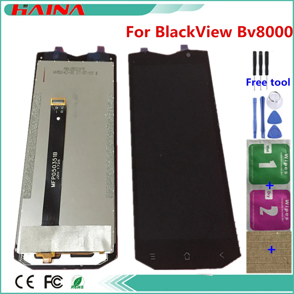 

5.0 inch Frame Black Color with Lcd For Blackview BV8000 BV8000 Pro LCD Display Touch Screen Sensor Glass Digitizer Assembly