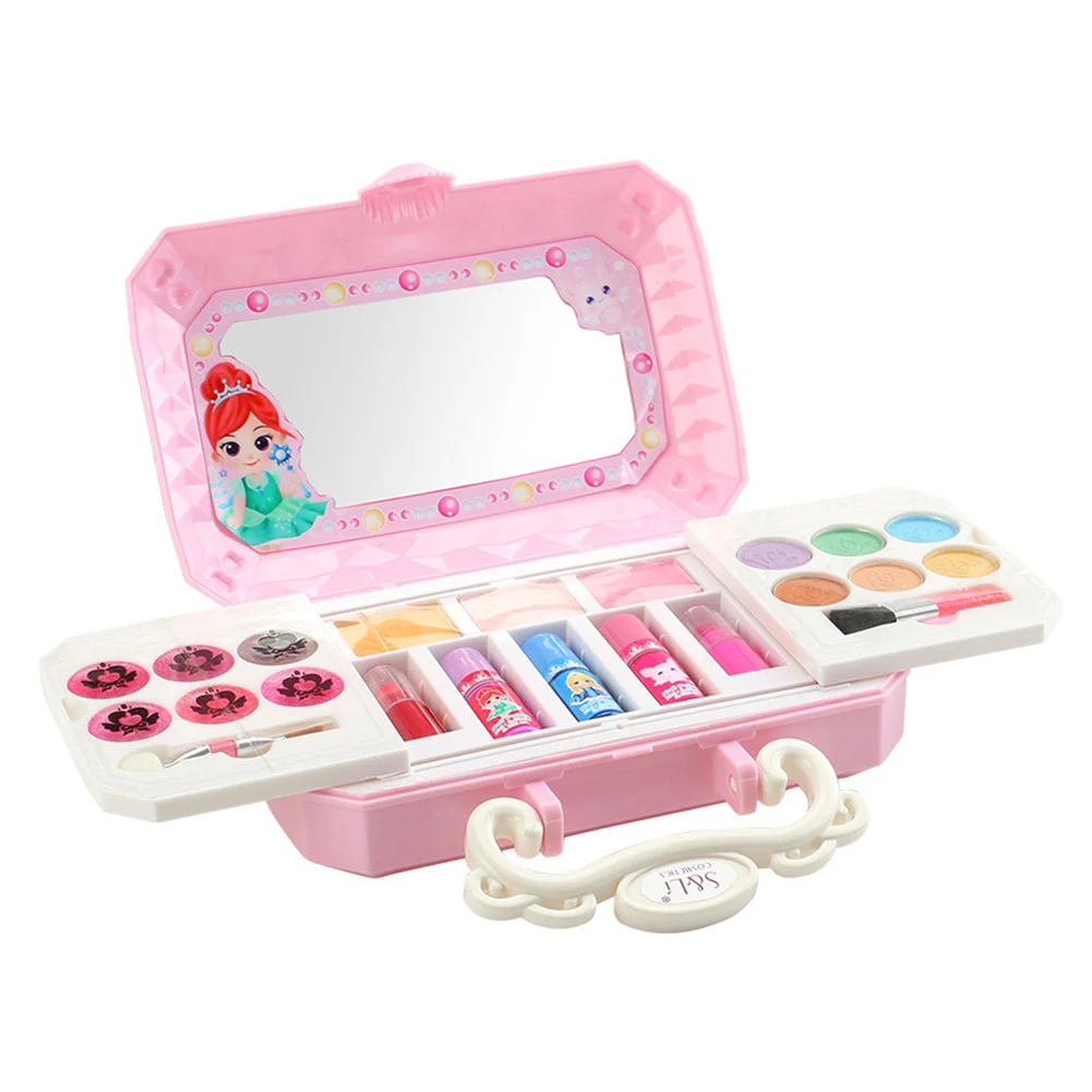 

Girls Blusher Eyeshadow Children Gift Kids DIY Pretend Play Exquisite Interactive Princesses Makeup Toy Set Lipstick Portable