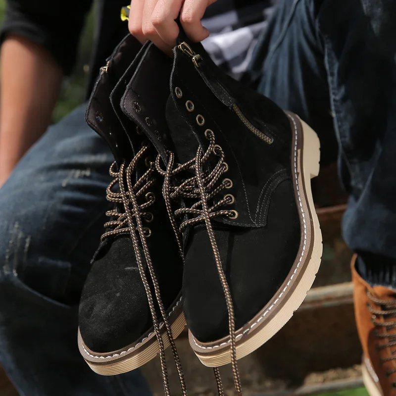 Winter Genuine leather plush sneakers men hiking shoes outdoor warm man boots sport retro fashion Martin 2019 |