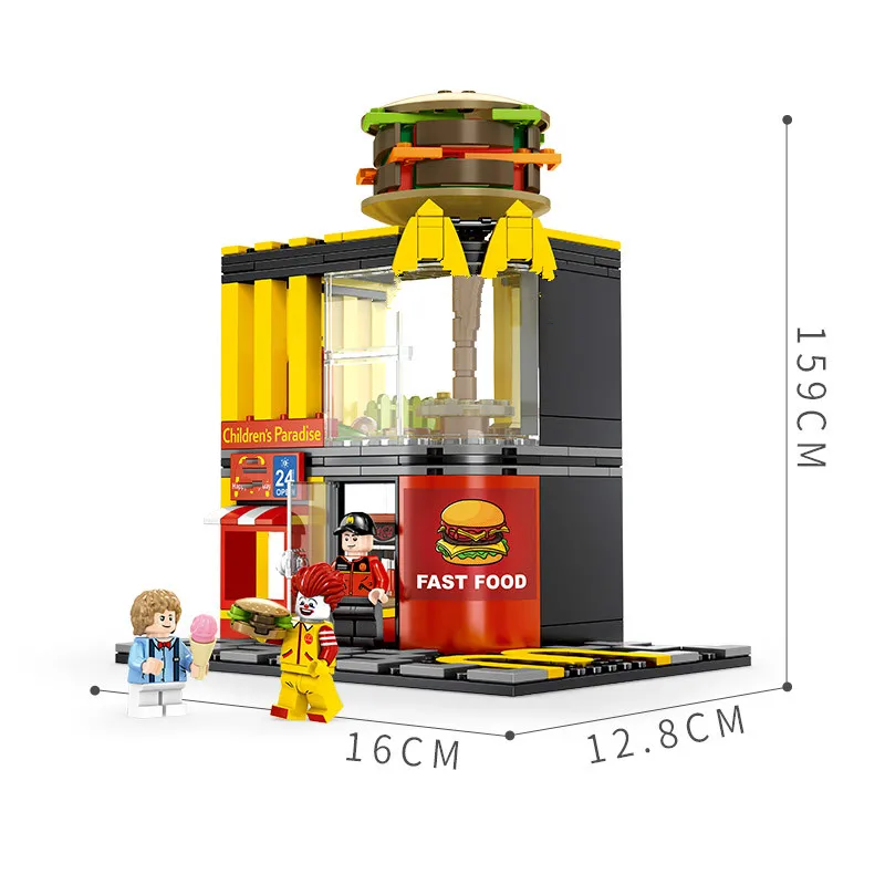 Детский конструктор кафе гамбургер продовольственный магазин | Игрушки и хобби