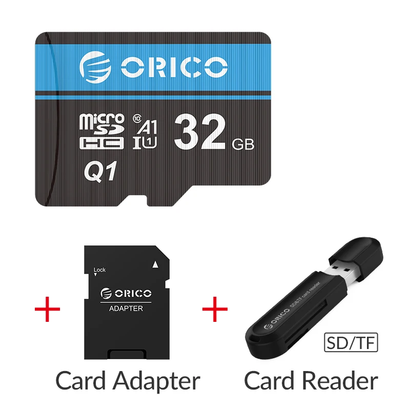ORICO карта памяти Micro TF/SD, 256 ГБ, 128 ГБ, 64 ГБ, 32 ГБ, MicroSD, Макс. 80 м/с, класс 10, Мини карта TF с адаптером для sd-карт - Емкость: MSQ1-32GB-CRS21