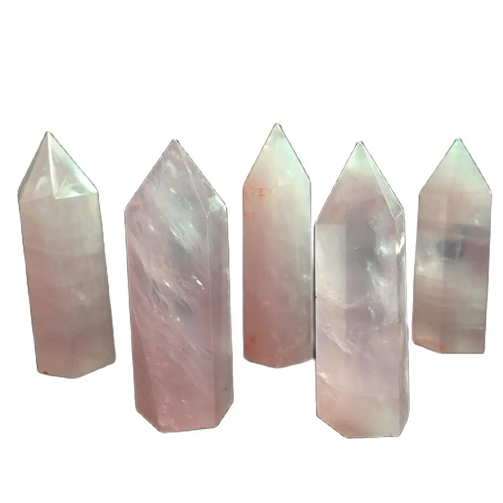 

4-9cm Natural Rose Quartz Crystal Wand Point Pendulum Energy Healing Pink Gemstone Home Decoration Gift Meditation Ornaments