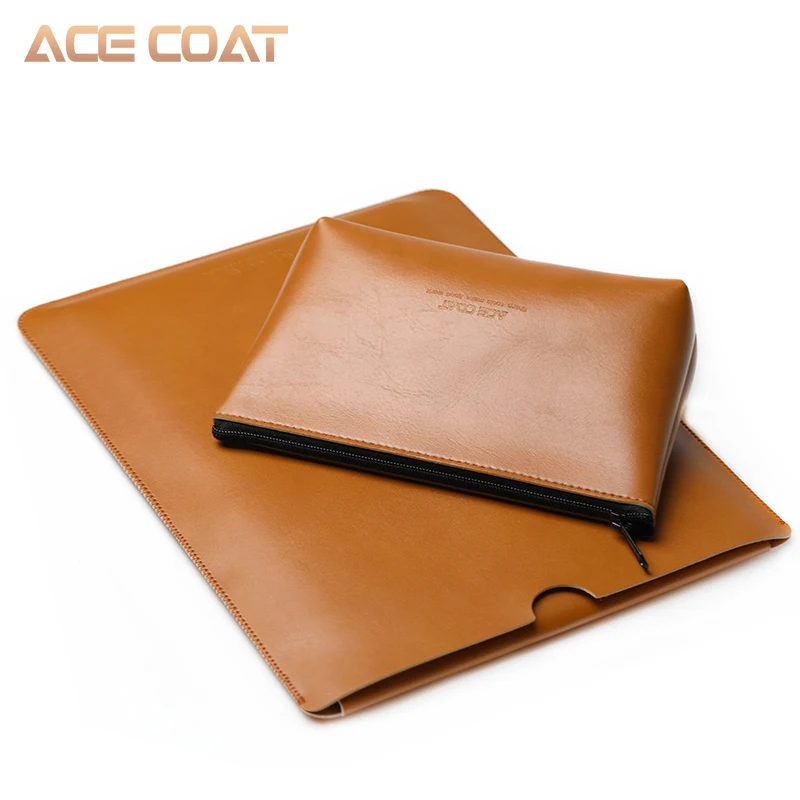 Чехол ACECOAT из искусственной кожи и микрофибры без молнии однотонный деловой