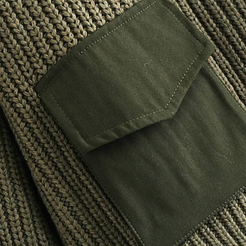 Женские джемперы с воротником оверсайз толстый теплый свитер карманами 2022