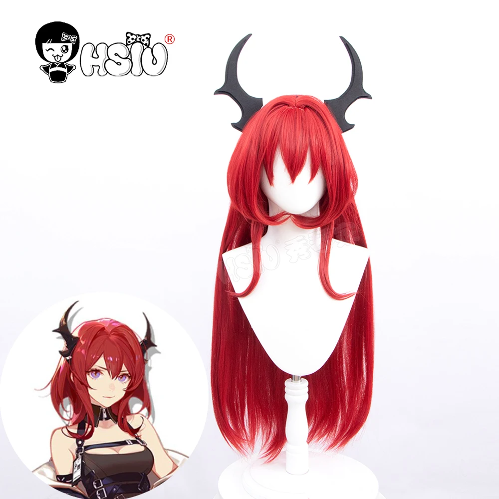 

Surtr cosplay wig game Arknights cosplay「HSIU 」Fiber synthetic wig dark red Long hair Free brand wig Cap Arknights Guard cosplay