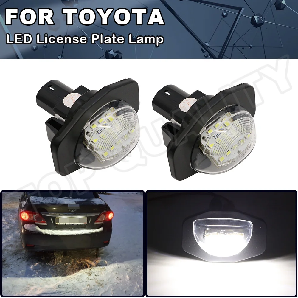 

2X Car LED License Plate Light Error Free Number Lamps For Toyota Alphard Auris Corolla Hatchback Sedan Wagon Wish Scion Sienna