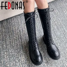 Женские сапоги для верховой езды FEDONAS вечерние из натуральной