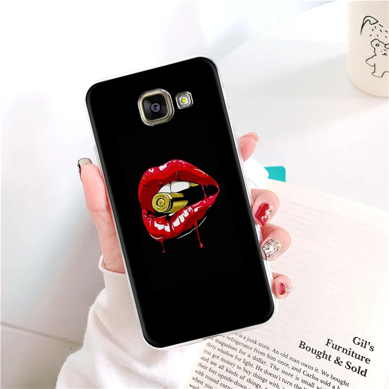 

TPU Soft Silicone Case for Samsung A32-4G A40 A41 A5 A50S A50 Lips Print Phone Back Cover for Realme Redmi A6 A70 A70S A6 PIUS