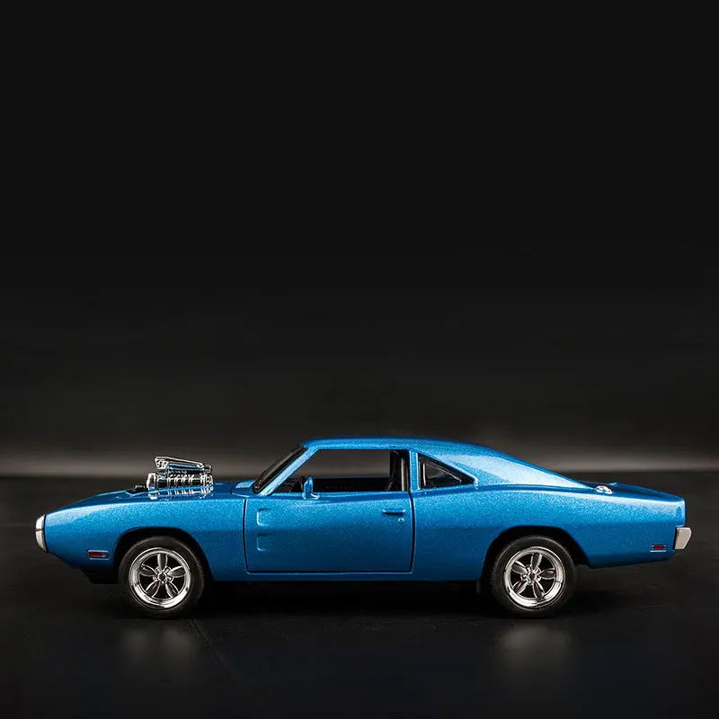 

2021 HATOSTEPED childern Simulation Dodge Sports Car Model Alloy Car Model Sound Light Pull Back Car Toy Car Model Decorations