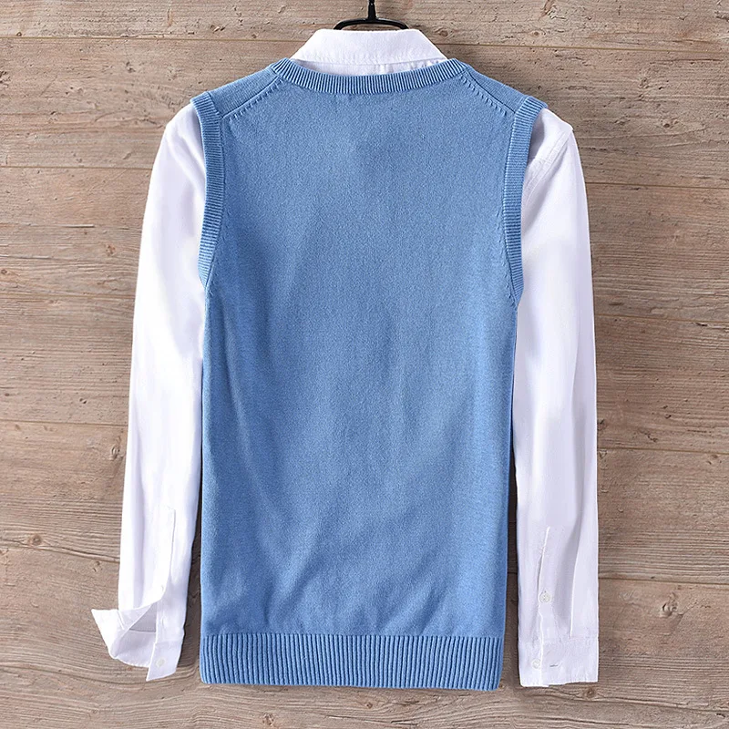 Мужской трикотажный свитер однотонные повседневные облегающие хлопковые