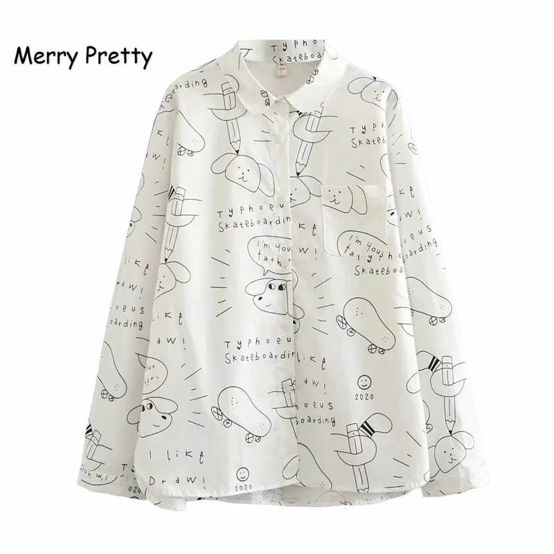 XUANHAO осенне зимняя новая женская блузка с буквенным принтом длинным рукавом