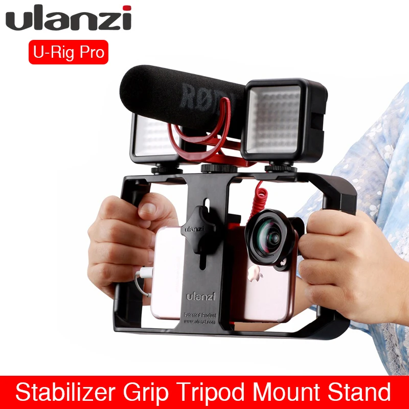 

Ulanzi U-Rig Pro Smartphone Video Rig w 3 Shoe Mounts Filmmaking Case Handheld Cell Phone Stabilizer Accessories for Andriod IOS