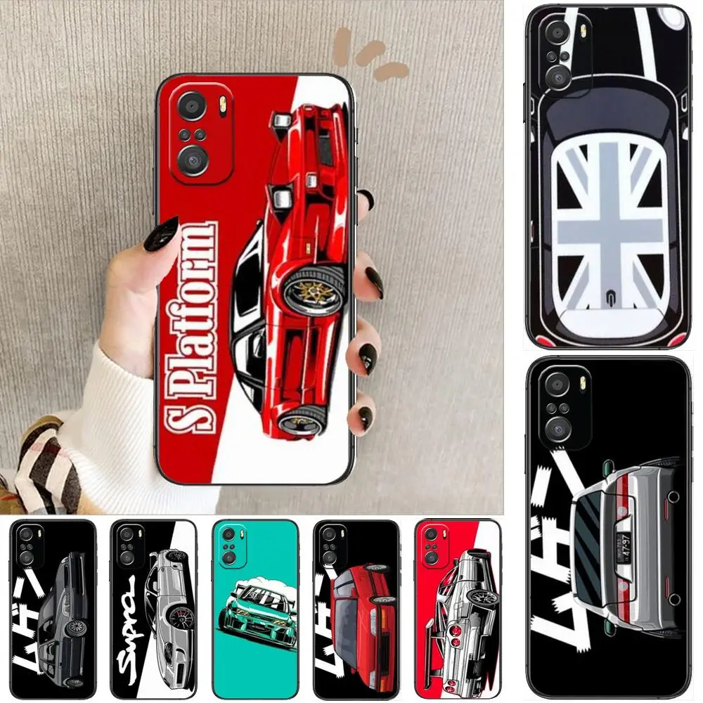 

luxury cool sports car cartoon Phone Case For XiaoMi Redmi Note 10 9 9s 8 7 6 5 A Pro s T Black Cover Silicone Back Pre style