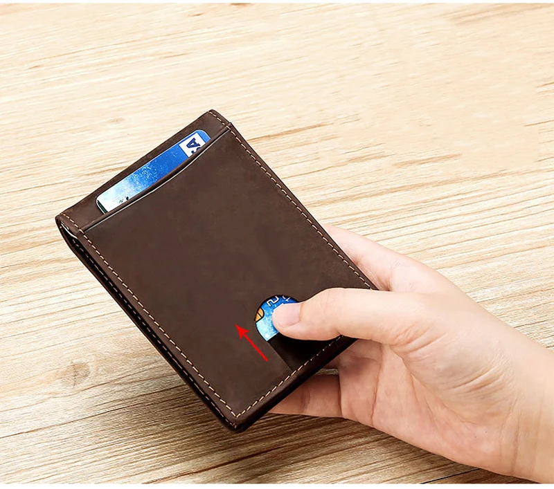 Кошелек мужской из воловьей кожи с RFID защитой и зажимом для денег|Зажимы денег| |