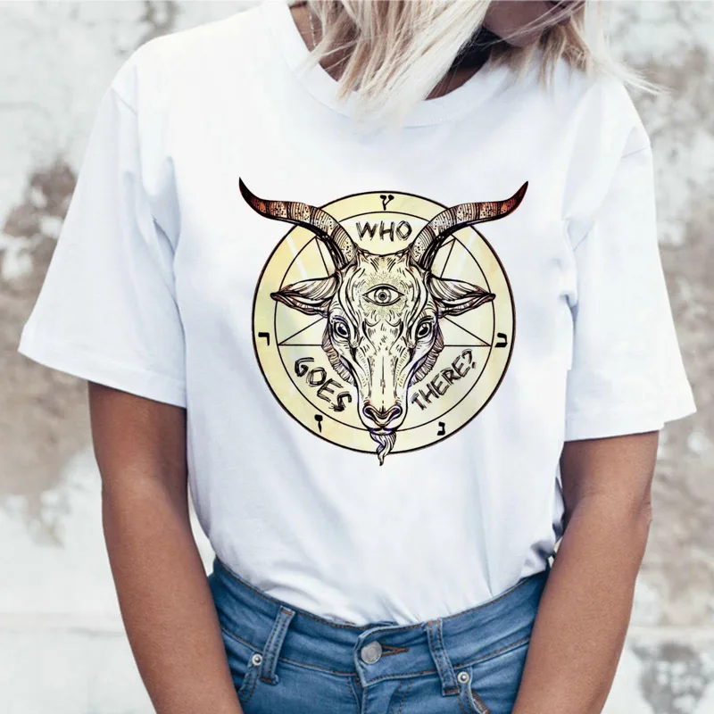 Летняя футболка с принтом Ms. Alien сатана злая жатка смешная ужаса Satanism для женщин