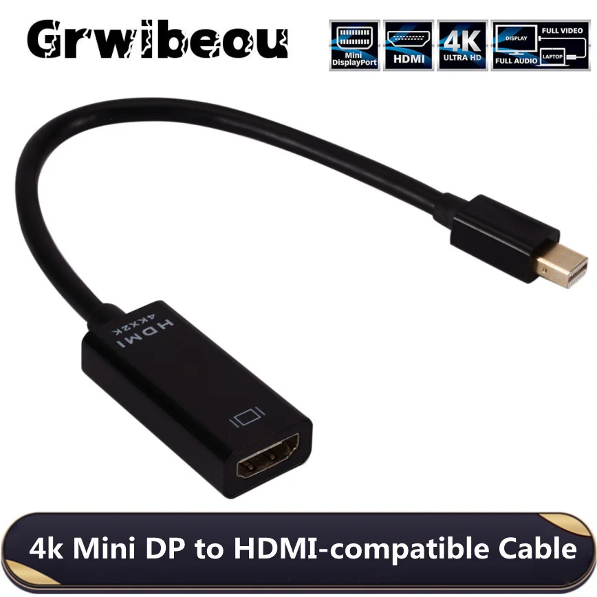 Grwibeou 4k Mini Displayport To HDMI-compatible Cable DP 1.4 Display Port Converter For TV Projector Apple Macbook Air Pro | Электроника