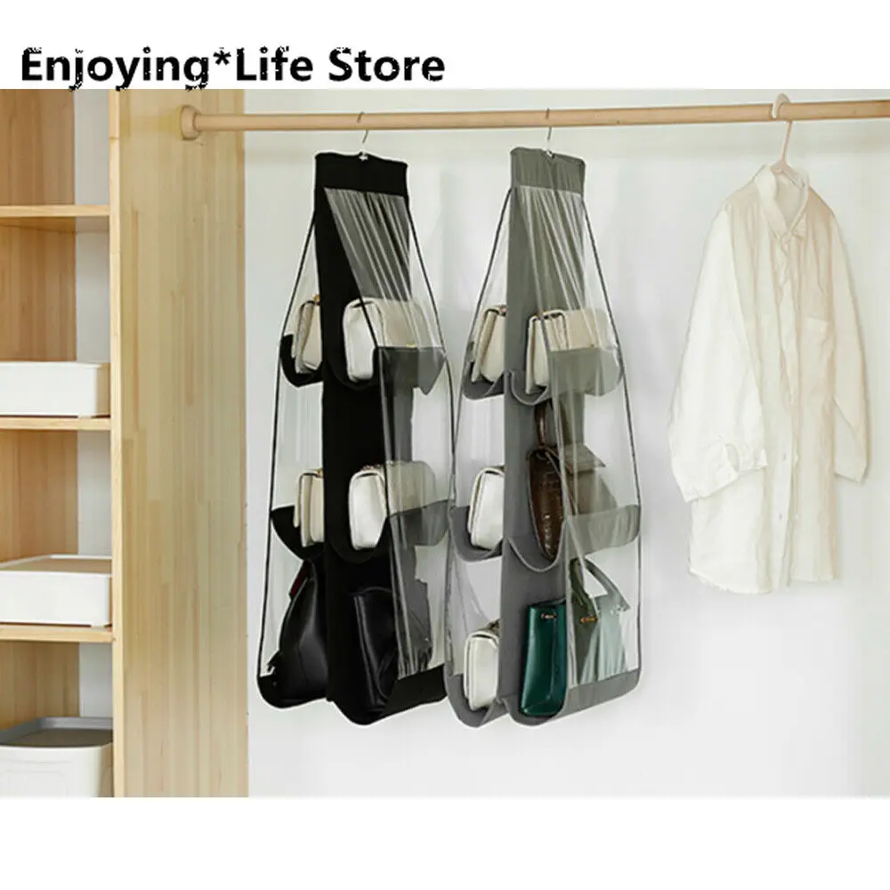 6 карманов складной висячий большой прозрачный кошелек хранилище держатель
