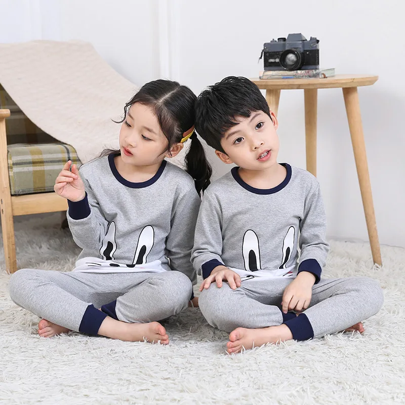 Детские пижамы комплект детской одежды детская одежда для сна с мультяшным