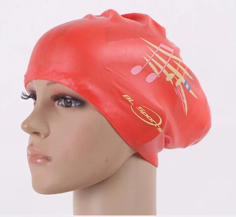 Шапочка для плавания женская силиконовая очень большая длинные волосы