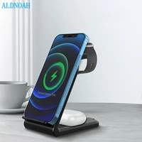 3 in 1 induction qi wireless charger fast charging holder for iphone 12pro max11xs samsung for apple watch charger airpods pro