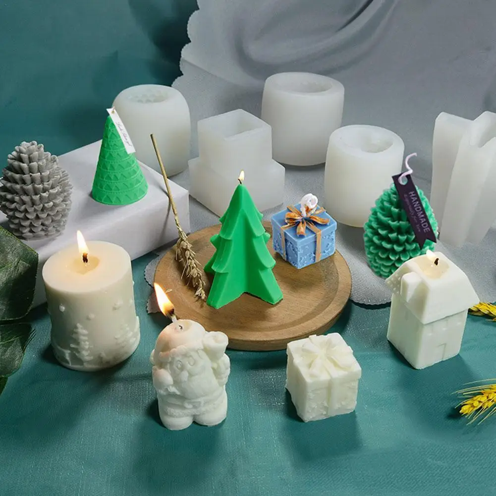 

2022 Christmas Series Candle Silicone Mold Christmas Tree Santa Aromatherapy Candle Mold
