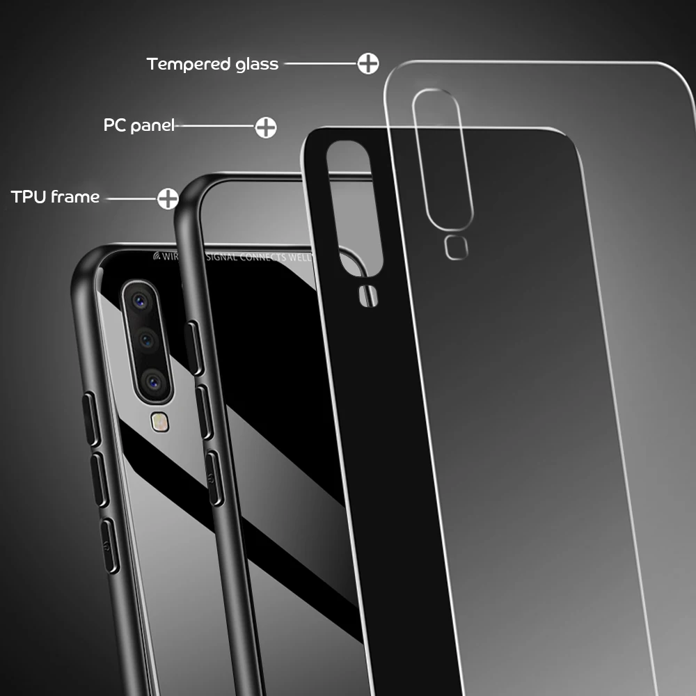 Чехол из закаленного стекла для Samsung Galaxy S10 S10e A10 A30 A40 A50 A60 A70 2019 A9 A7 2018 S8 S9 Plus белый и